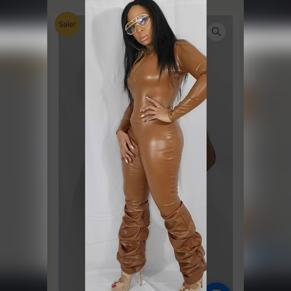 Faux Leather Jumpsuit - Picture 8 of 8